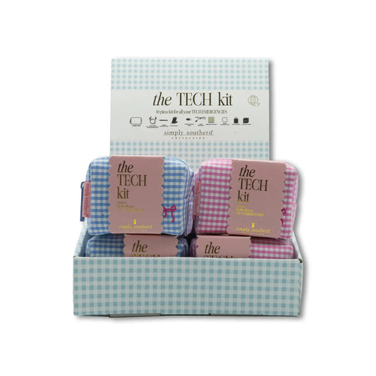 Simply Southern Gingham Tech Kit - All-in-One Travel Power & Cleaning Set