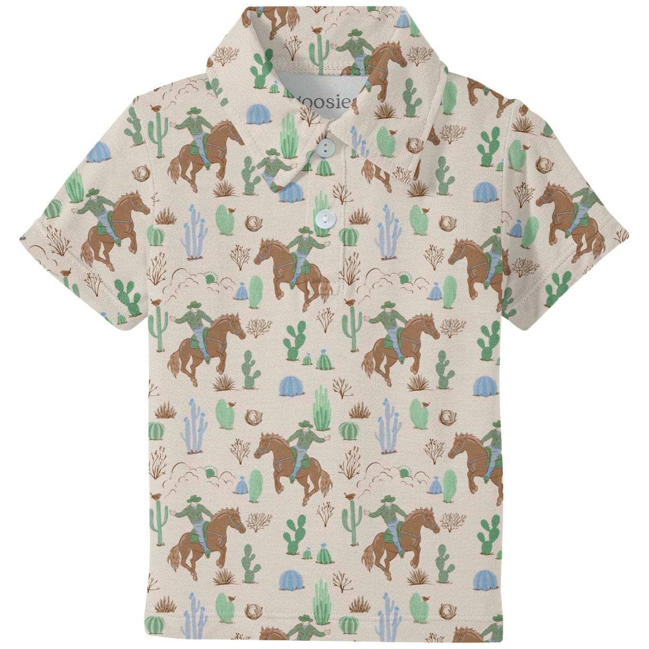 Saddle Up, Cowboy Toile - SS Polo Shirt