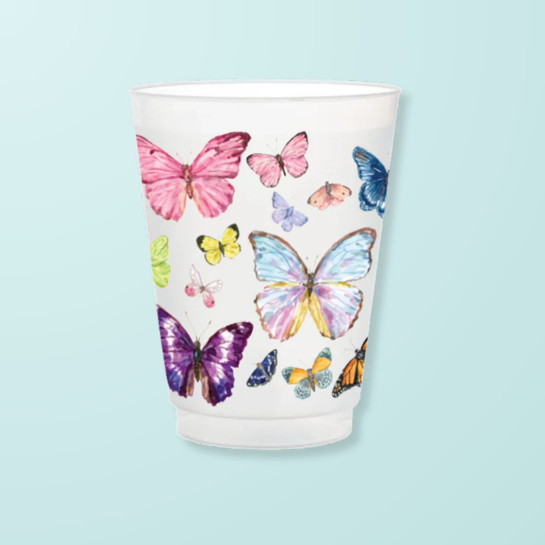 Taylor Paladino Butterflies Frosted Cups - Set of 6 (16 oz)