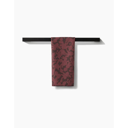 Wild Wood Maroon Tea Towel