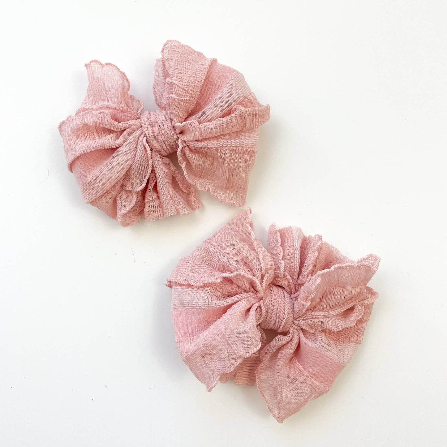 Ruffle Clip Set- Paris Pink