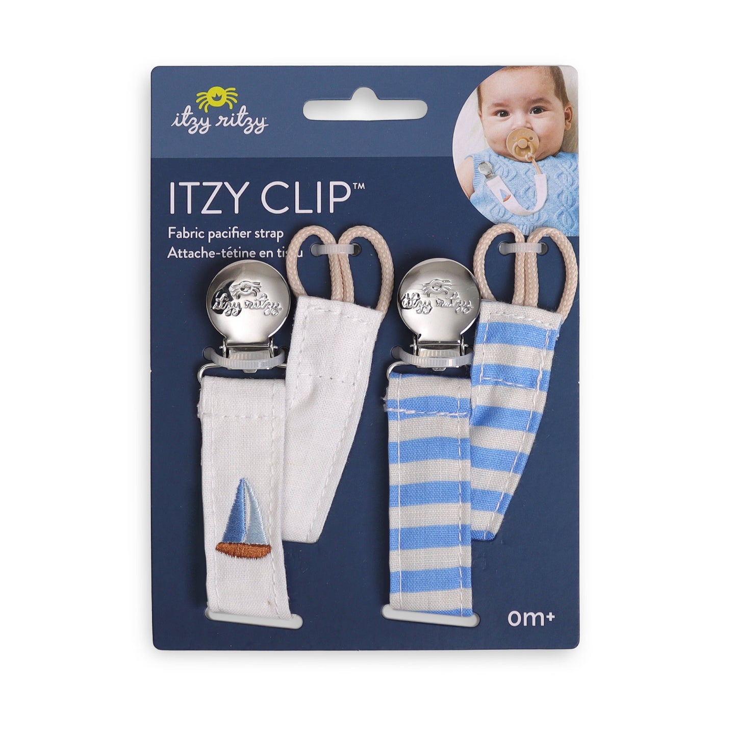 Itzy Ritzy Itzy Clip™ - Fabric Pacifier Strap (2-Pack)