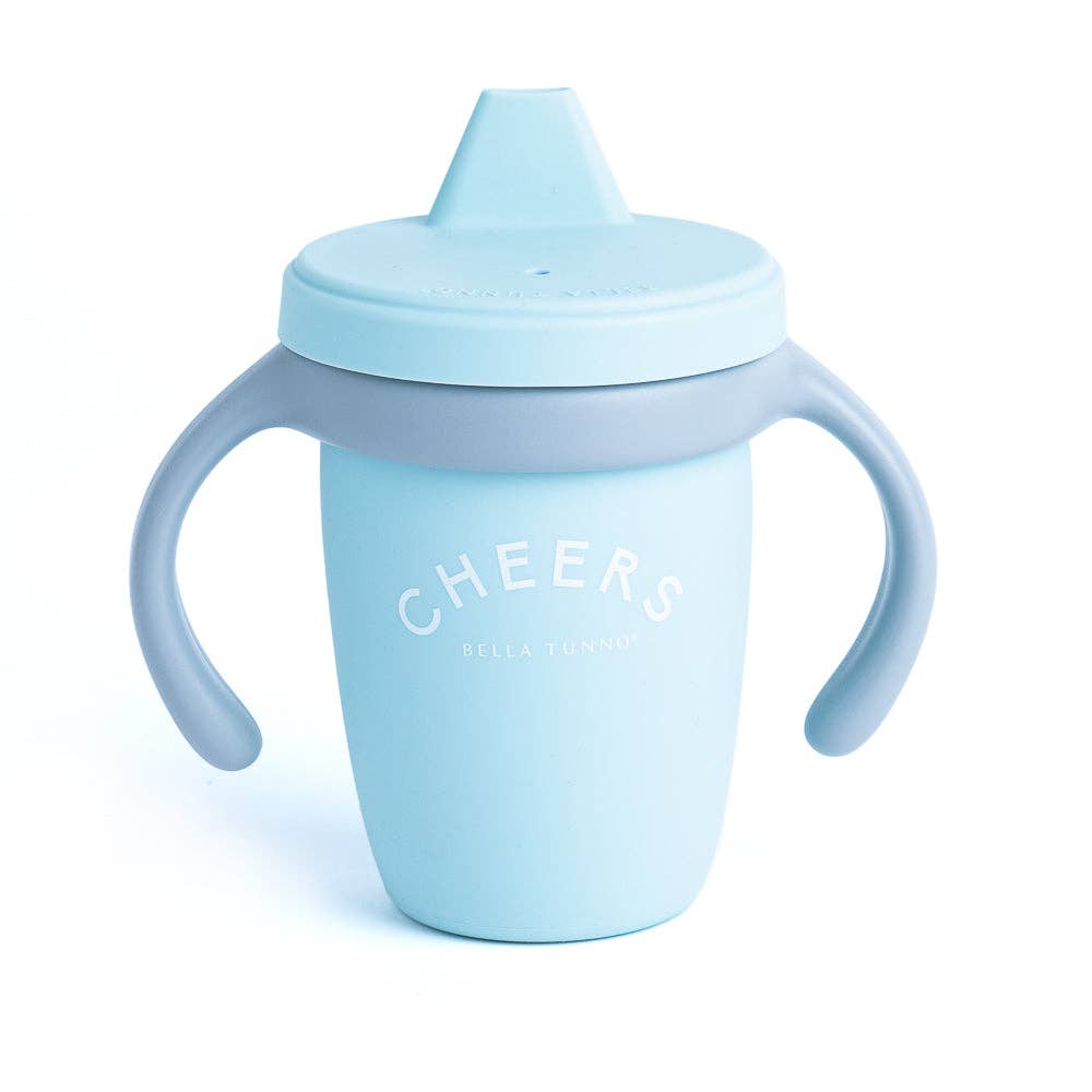 Bella Tunno Cheers Happy Sippy grow-with-me silicone sippy cup in fog