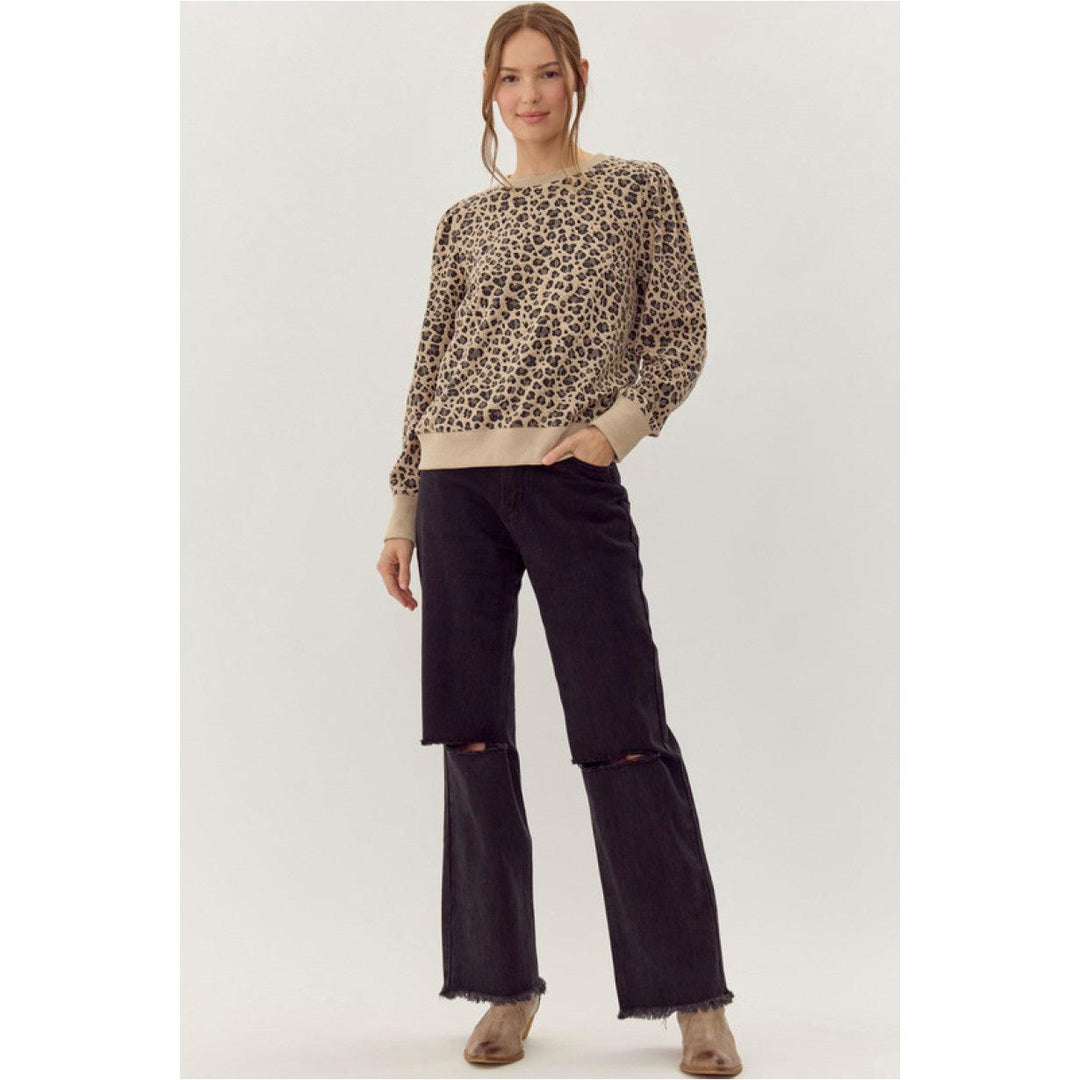 The Rory Leopard Puff Sleeve Sweatshirt