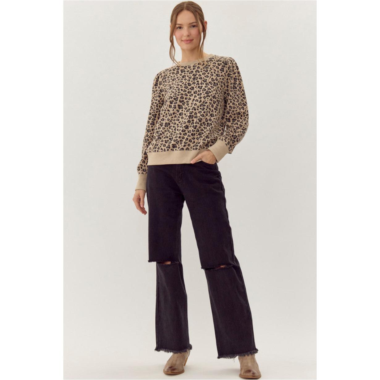 The Rory Leopard Puff Sleeve Sweatshirt