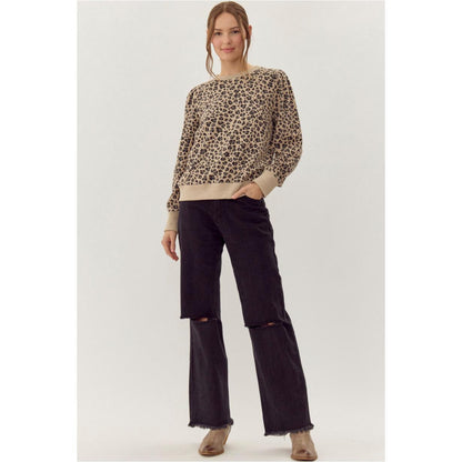 The Rory Leopard Puff Sleeve Sweatshirt