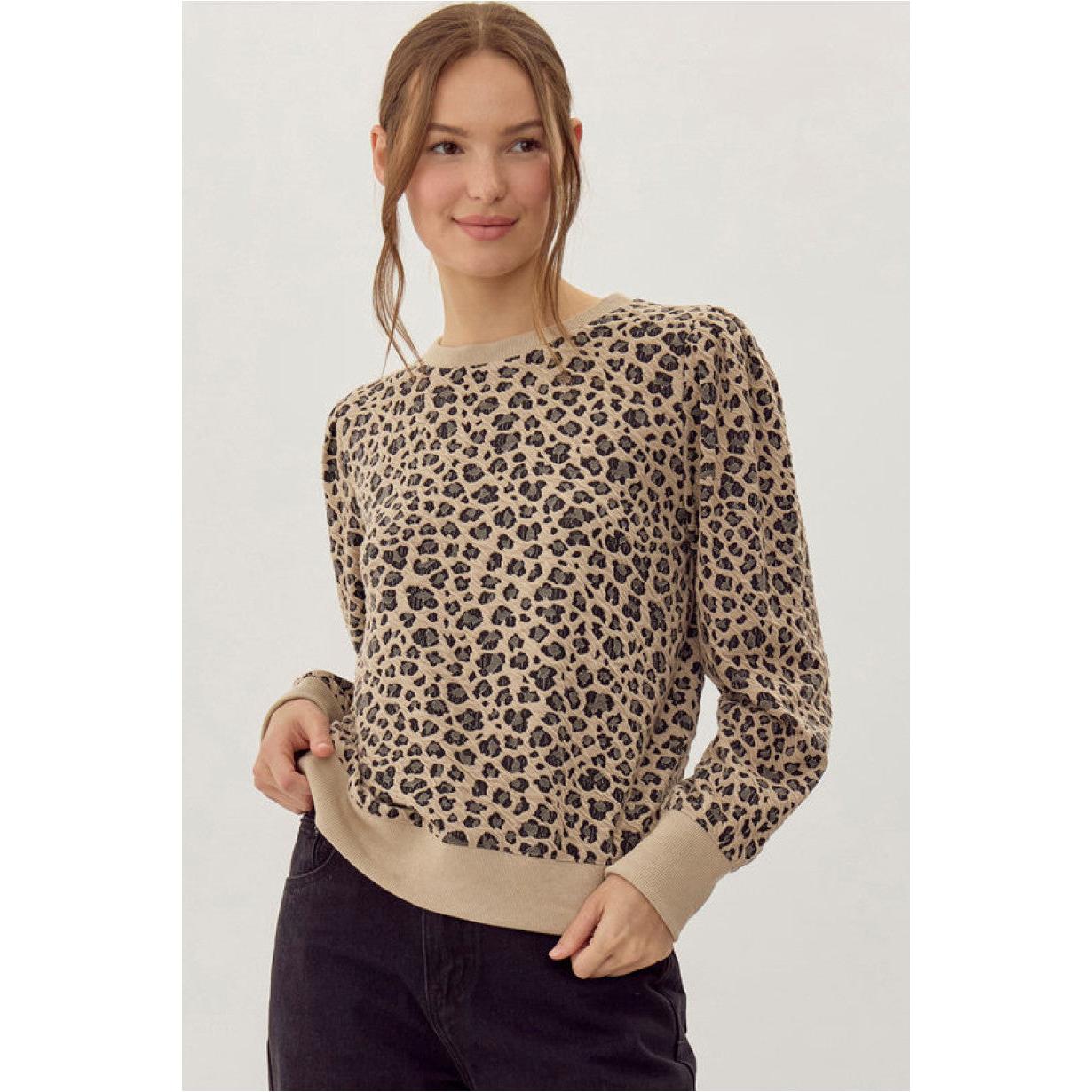 The Rory Leopard Puff Sleeve Sweatshirt