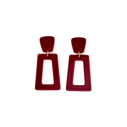 Kennedy Statement Earrings - Maroon