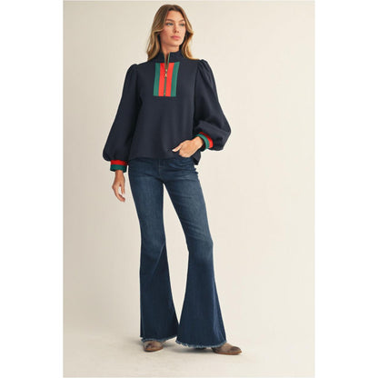 The Madeline Zip Front High Neck Top