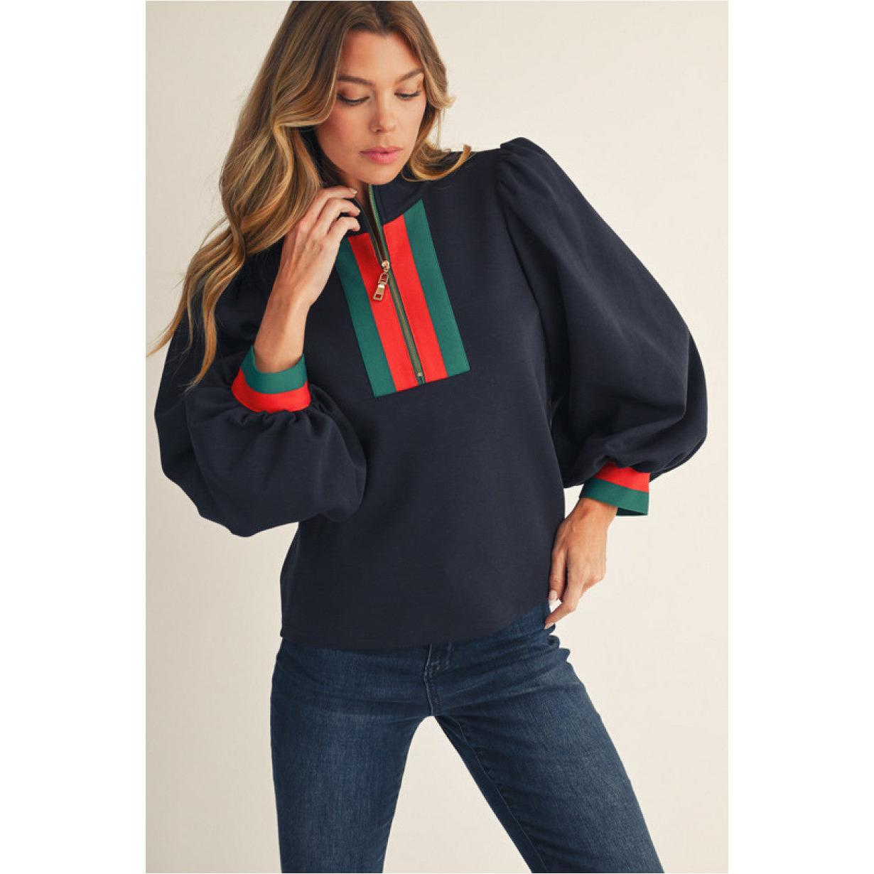 The Madeline Zip Front High Neck Top