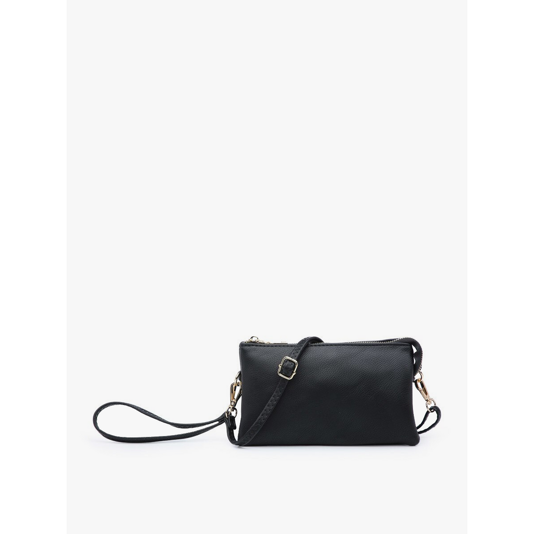 Jen &amp; Co Riley Monogrammable Crossbody Wristlet | 3 Compartment Vegan Leather Bag