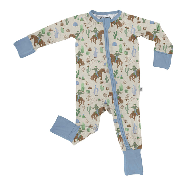 Saddle Up, Cowboy Toile  - LS Convertible Zip PJs