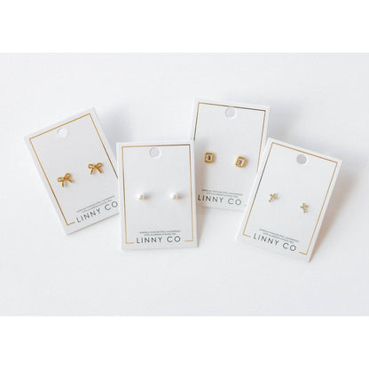 Screwback Stud Earrings - Payton Pearl White 5mm