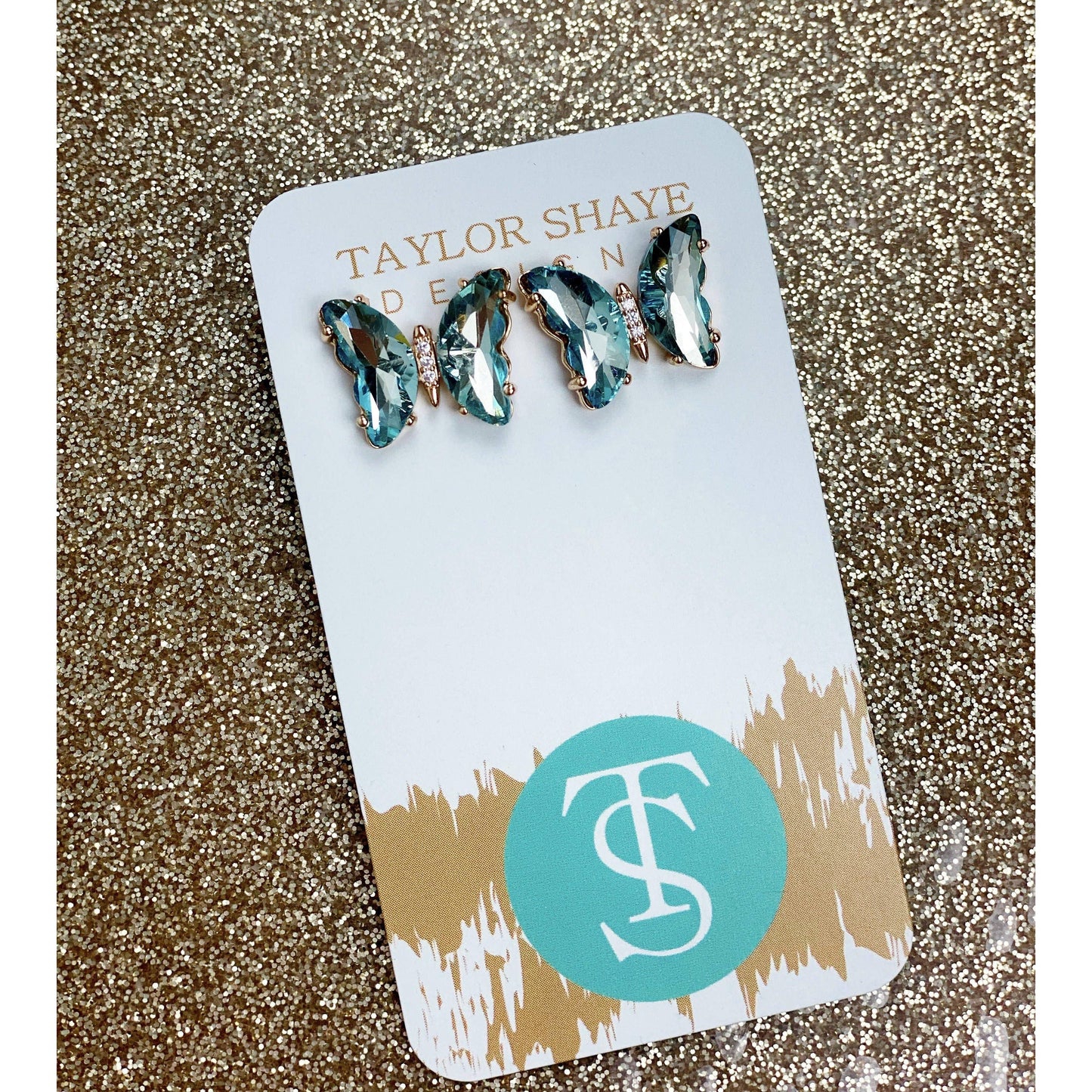Colorful Crystal Butterfly Studs
