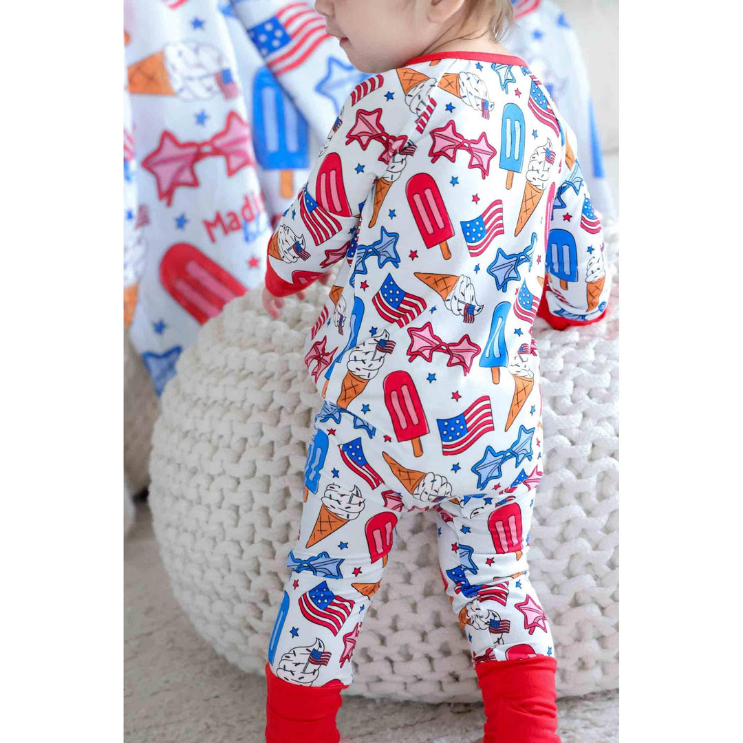 Convertible Zip Romper | Red, White &amp; Cool