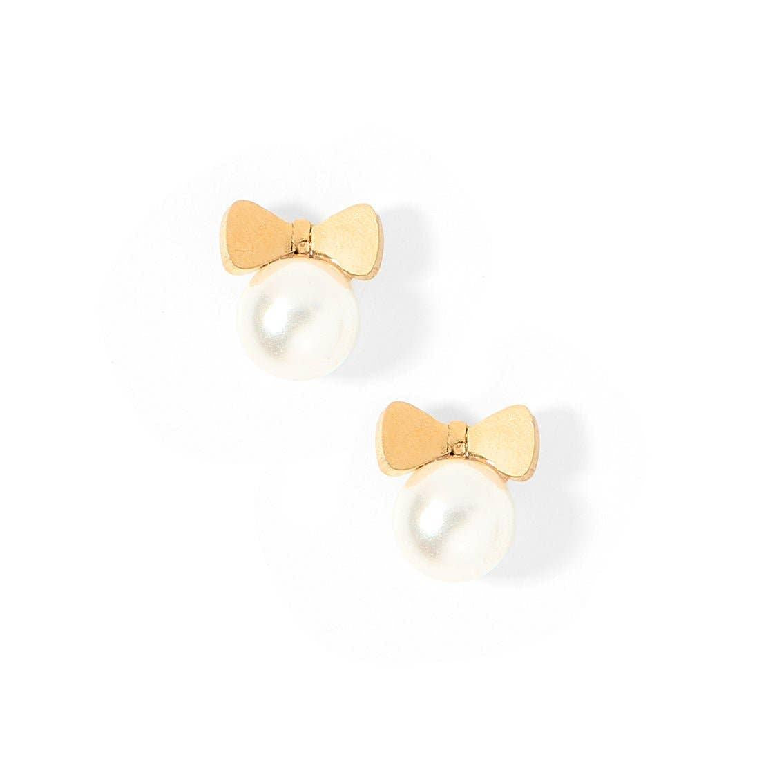 Screwback Stud Earrings - Heidi Pearl Bow