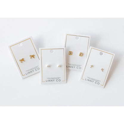 Screwback Stud Earrings - Sadie - Gold