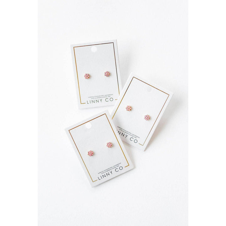Screwback Stud Earrings - Alli Pink