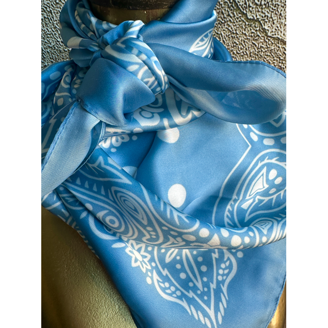 A Rare bird Blue Rare Bird Original Silk Rayon Wild Rag