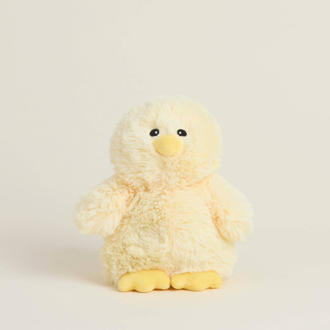 Warmies Junior microwavable lavender-scented plush in the shape of a fluffy yellow Easter chick.