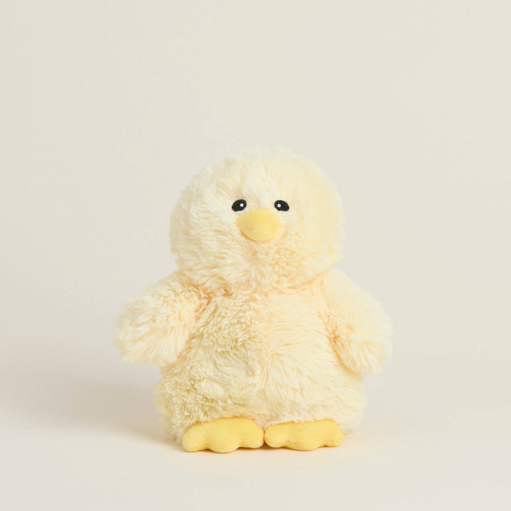 Warmies Junior microwavable lavender-scented plush in the shape of a fluffy yellow Easter chick.