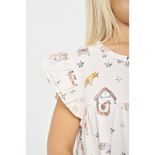 Away in a Manger PJ Girls Nightgown Polyester