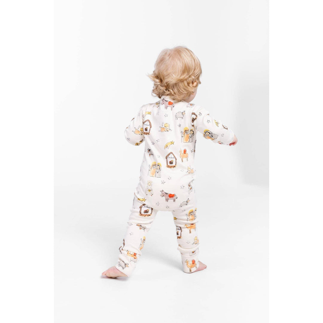 Away in a Manger PJ Footless Onesie Cotton