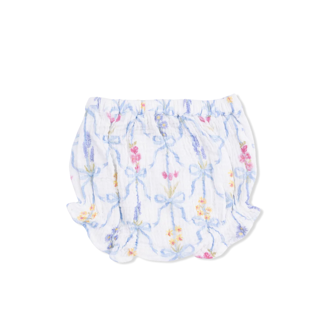 Baby Girl Floral Organic Muslin Ruffle Back Top & Bloomer Set