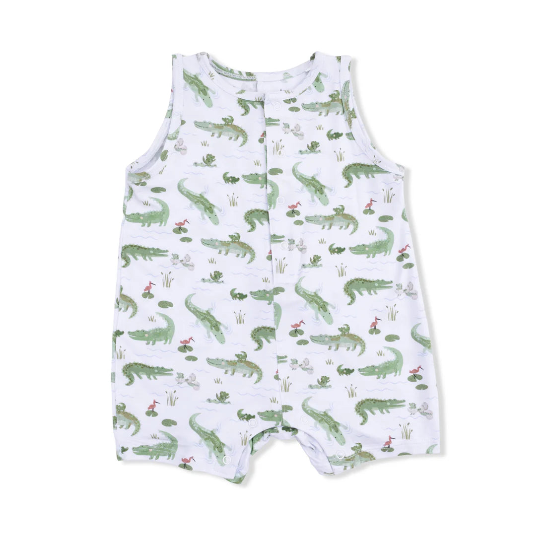 Crayon Alligators Sleeveless Bamboo Shortie Romper