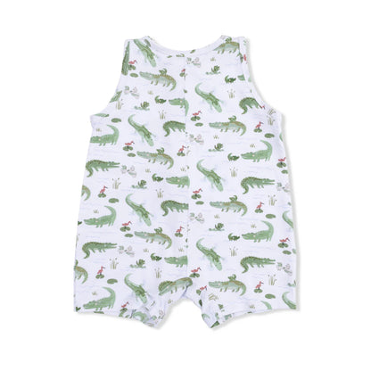 Crayon Alligators Sleeveless Bamboo Shortie Romper