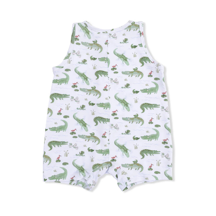 Crayon Alligators Sleeveless Bamboo Shortie Romper