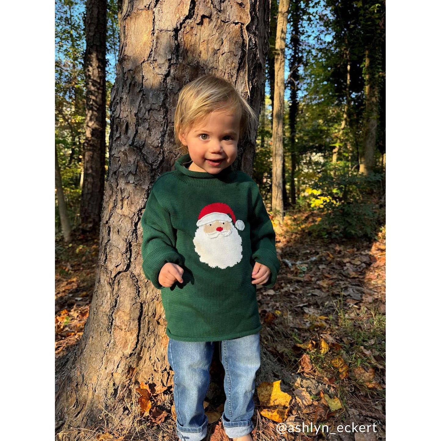 Green Santa Rollneck Sweater