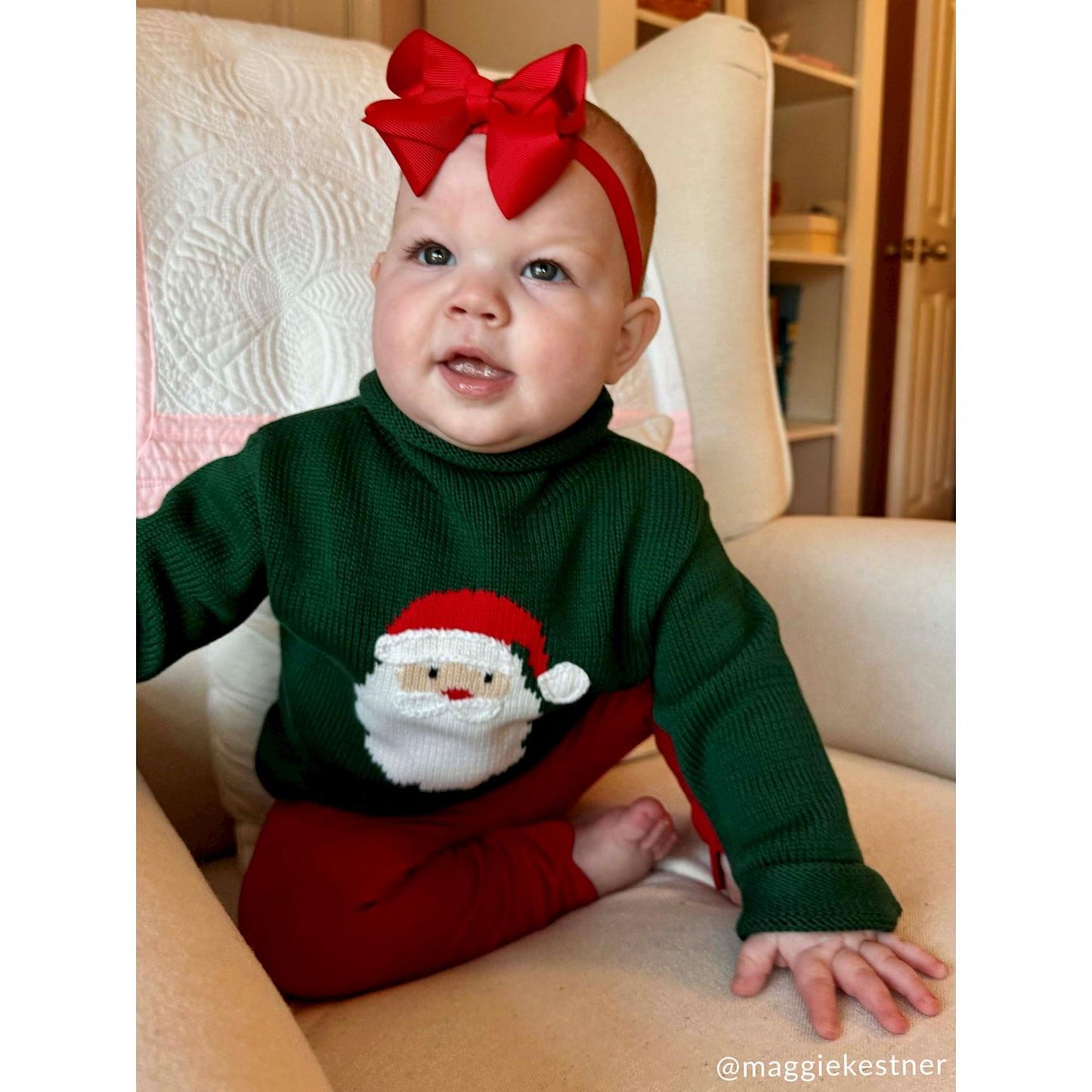 Green Santa Rollneck Sweater
