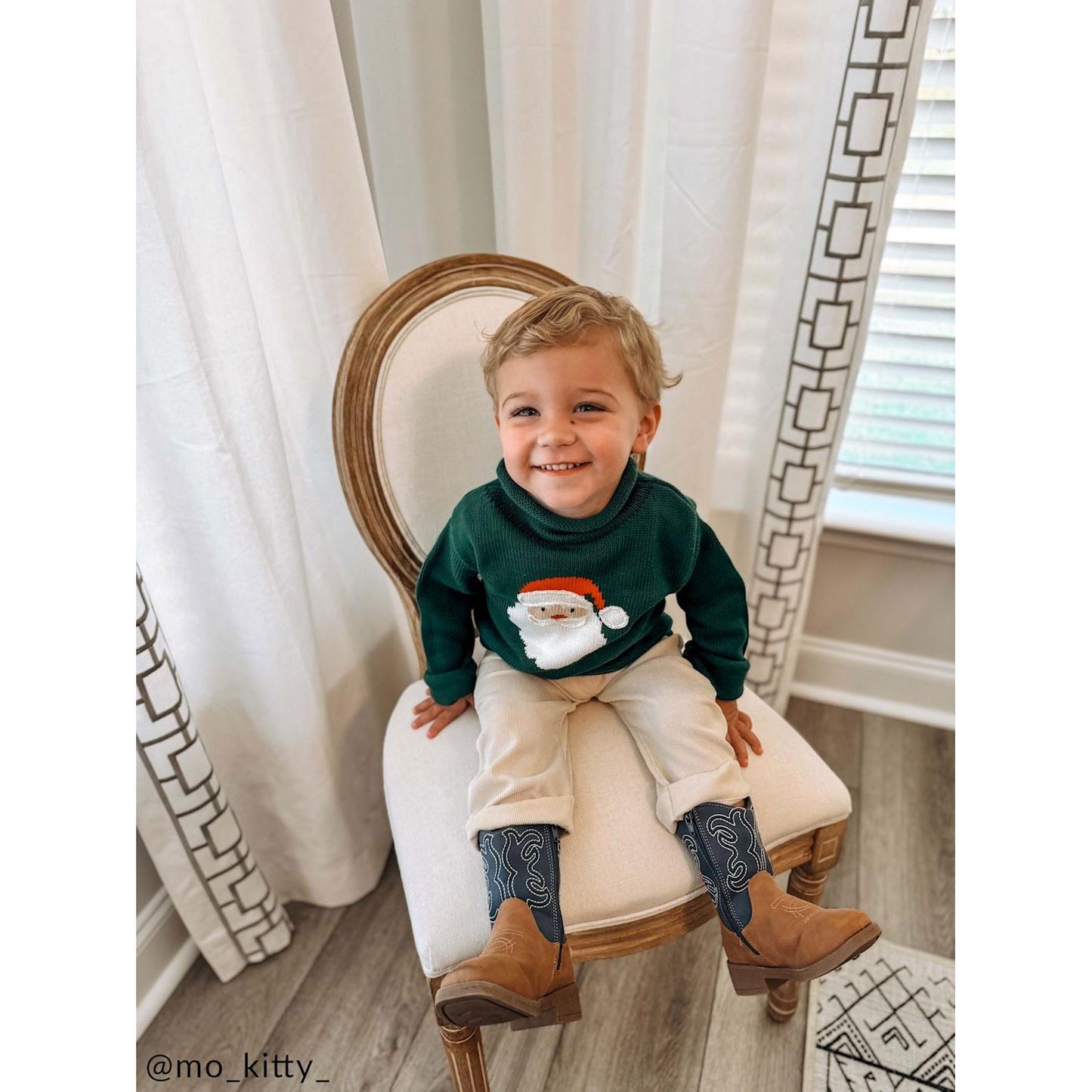 Green Santa Rollneck Sweater