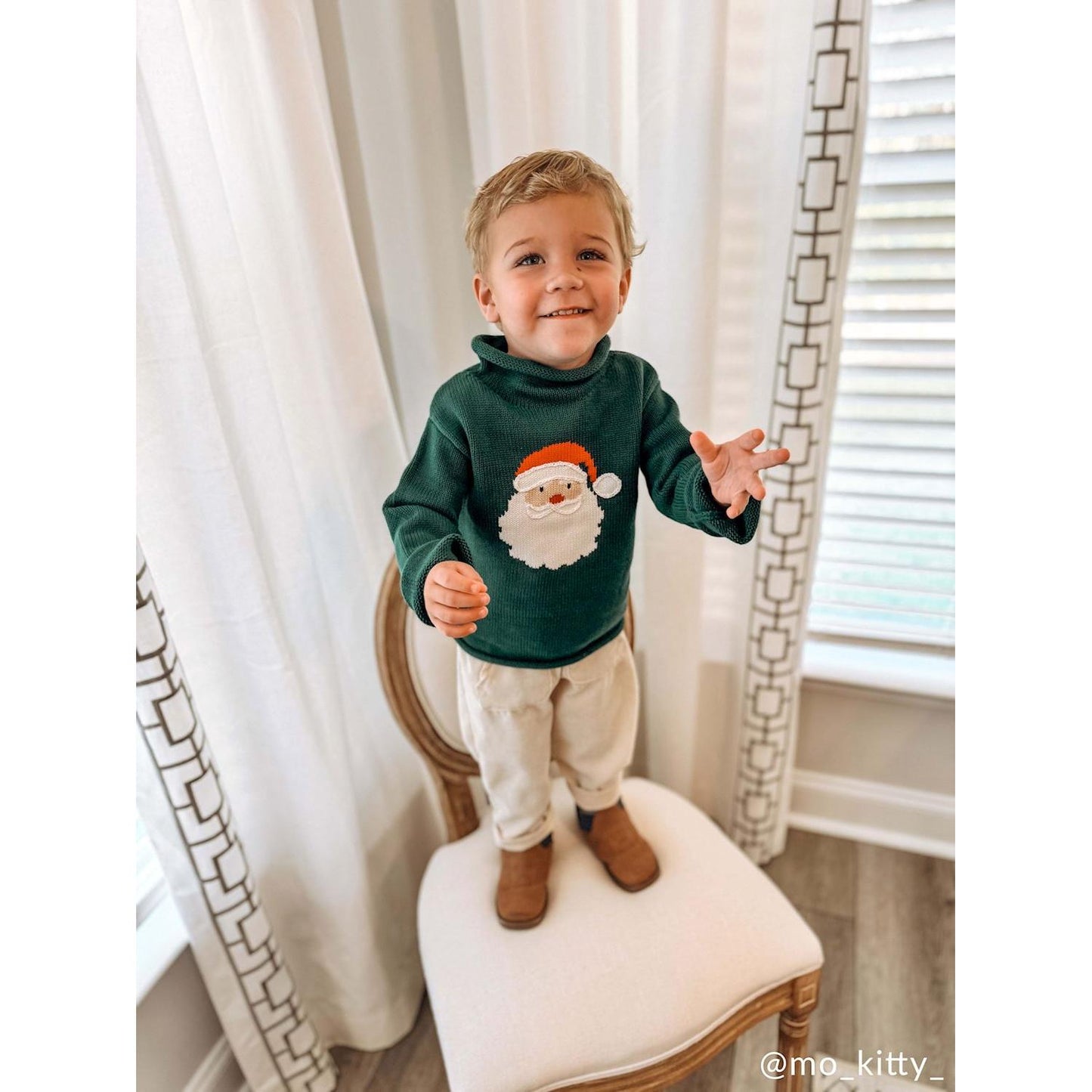 Green Santa Rollneck Sweater