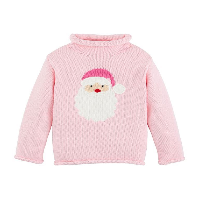Mud Pie - Pink Santa Rollneck Sweater