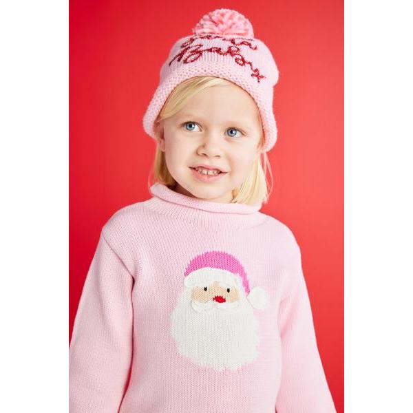 Pink Santa Rollneck Toddler Sweater