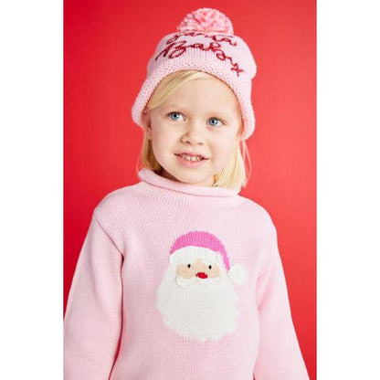 Pink Santa Rollneck Toddler Sweater