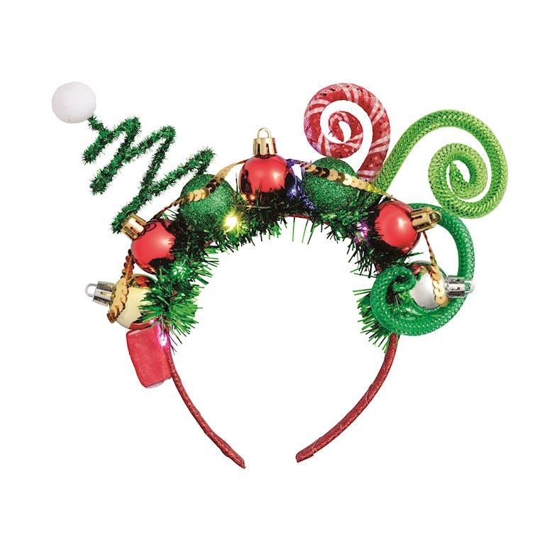 Mud Pie - Red Light-Up Festive Christmas Headband