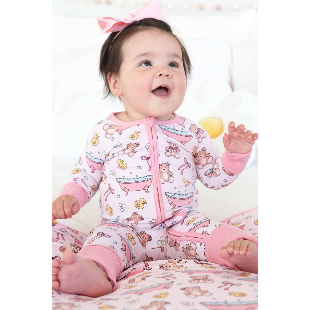 Bathtime Besties Convertible Zip Romper | Pink