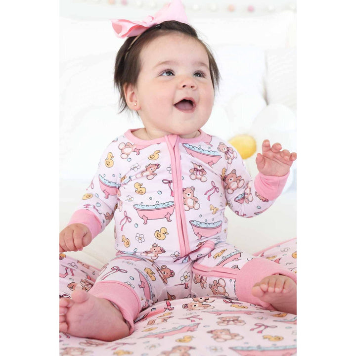 Bathtime Besties Convertible Zip Romper | Pink