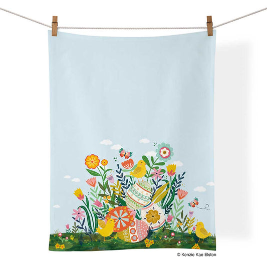 Easter Garden 100% Cotton Tea Towel