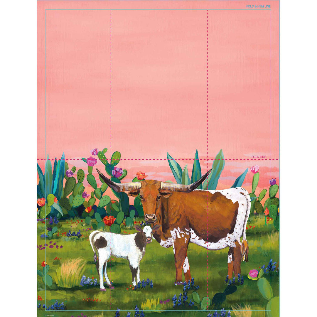 Longhorns 100% Cotton Tea Towel