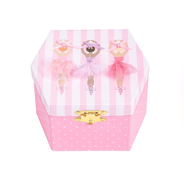 Ballet Musical Jewelry Box - Wind-Up Ballerina with Tutu &amp; Gem Details