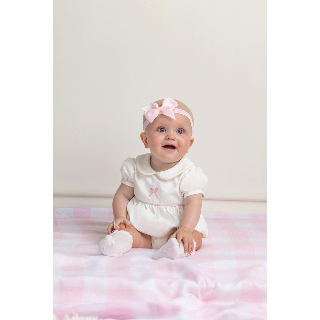 Bow Tall Knee High Socks - Cotton Hosiery with Tacked Bow Accents
