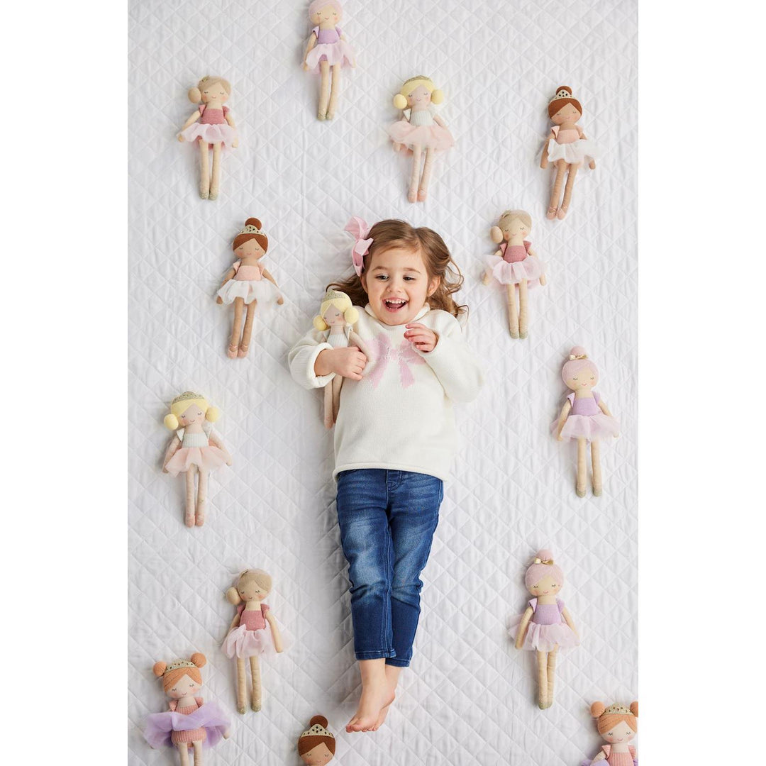 Mud Pie Ballerina Doll - Knit Yarn Hair &amp; Tutu Detail