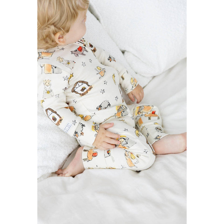 Away in a Manger PJ Footless Onesie Cotton