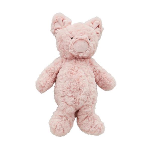 Mud Pie Farm Plush Animals - Soft Faux Fur Weighted Sitting Toy