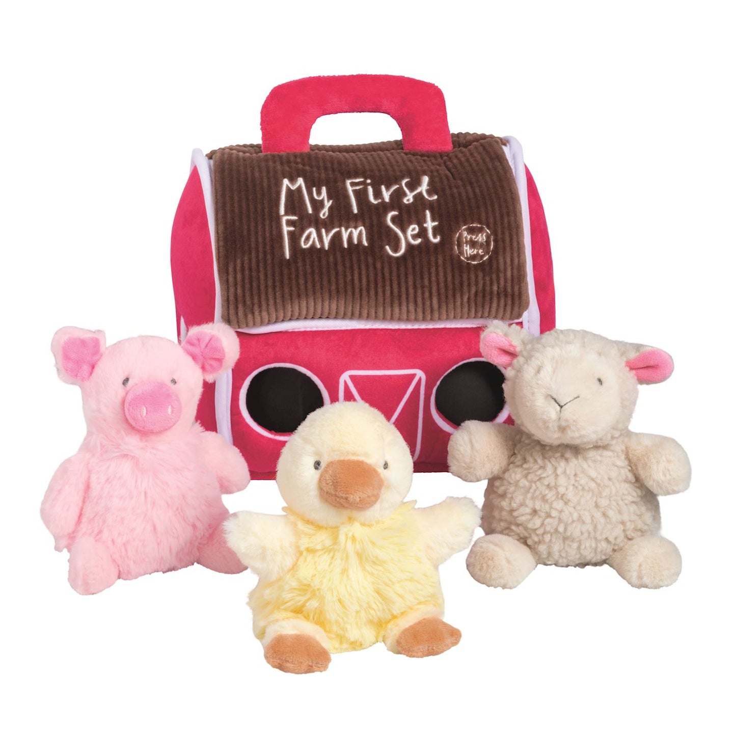 My First Farm Plush Set - 4-Piece Interactive Talking Animal & Barn Set