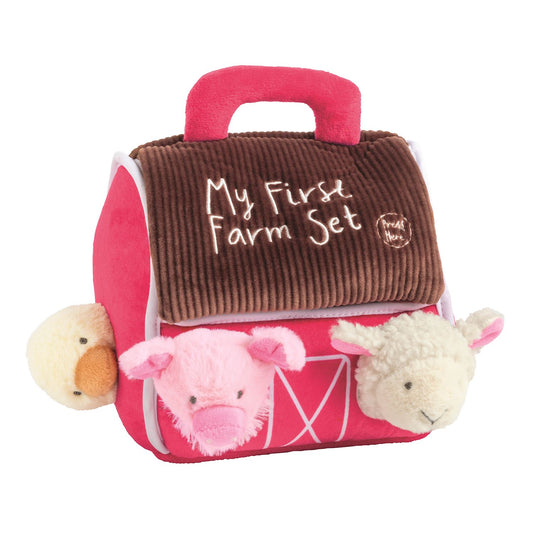 My First Farm Plush Set - 4-Piece Interactive Talking Animal & Barn Set